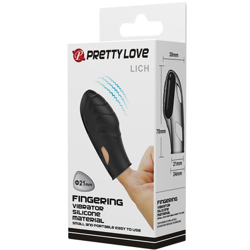 PRETTY LOVE – SCHWARZER GLATTER SILIKON-FINGERVIBRATOR