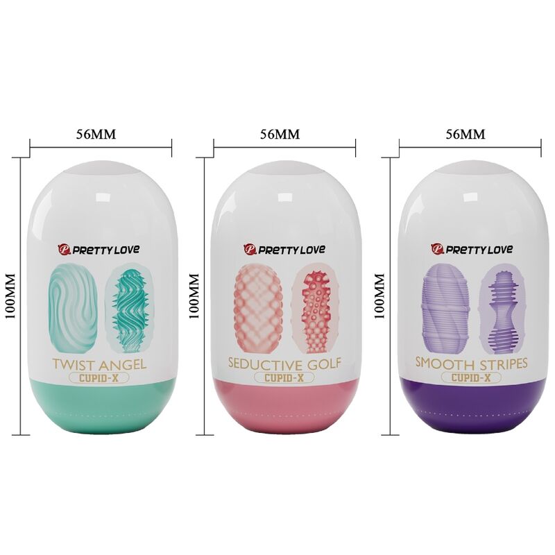 PRETTY LOVE - CUPID X 18 MASTURBATOREN FÜR MÄNNER IN VERSCHIEDENEN TEXTUREN