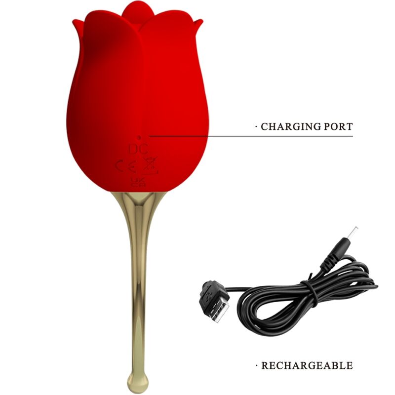 PRETTY LOVE – ROSE LOVER PINK CLITORIS STIMULATOR 12 ROTE VIBRATIONEN