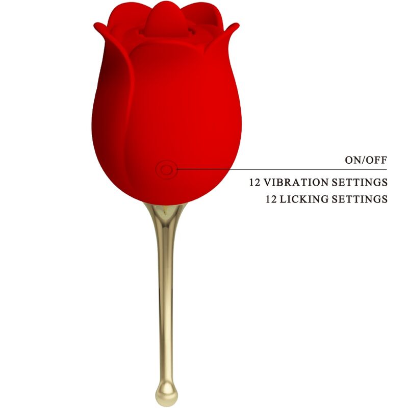 PRETTY LOVE – ROSE LOVER PINK CLITORIS STIMULATOR 12 ROTE VIBRATIONEN