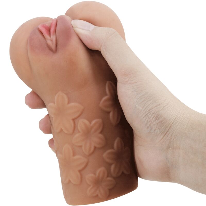 CRAZY BULL - Zeichnung einer scharlachroten Vagina und eines Anus mit Blütenfleisch