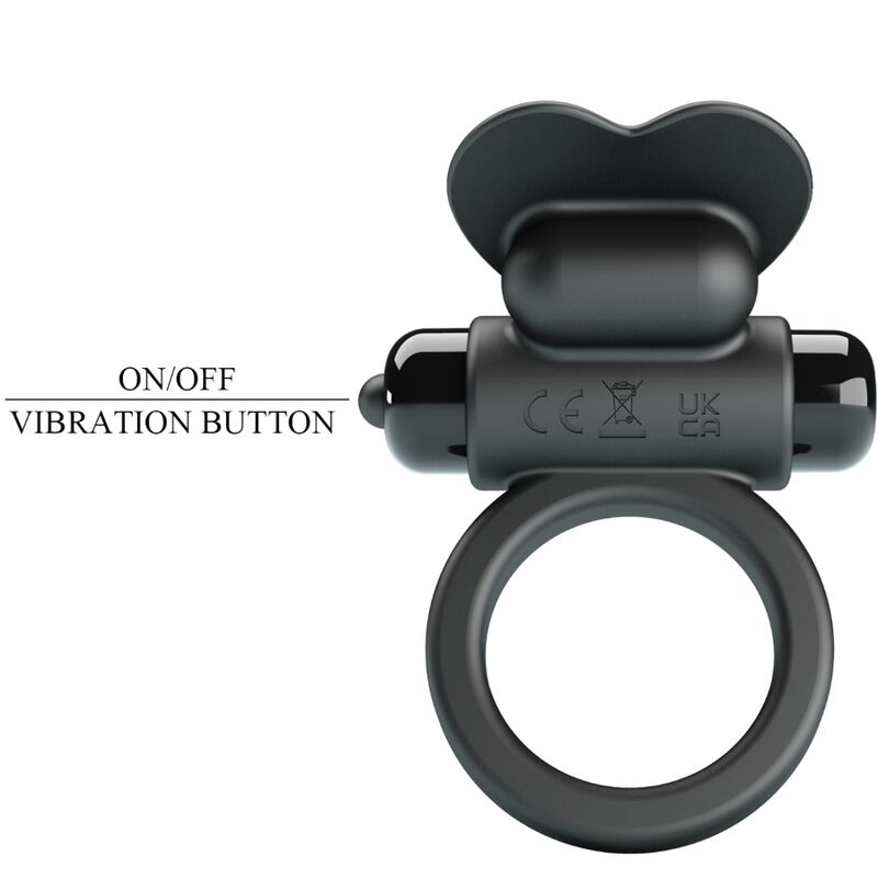 PRETTY LOVE – Vibrationsring mit Gutenacht-Hasenmotiv, 10 Vibrationsmodi, Schwarz