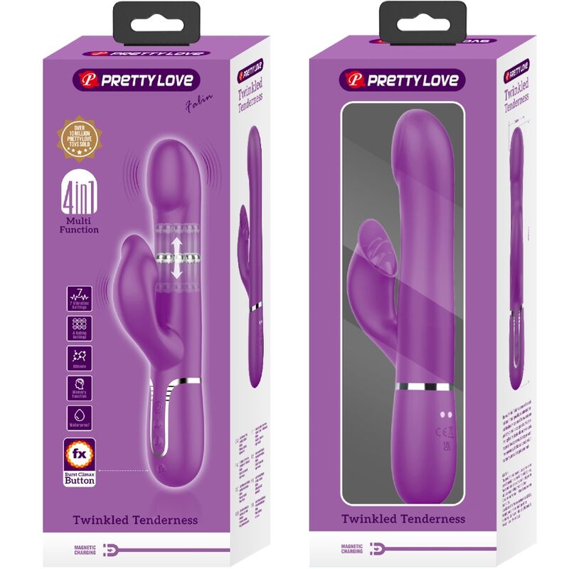 4-in-1 Multifunktionsvibrator und Stimulator lila