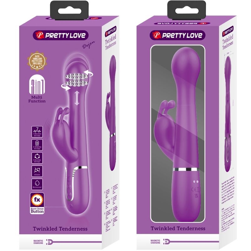 PRETTY LOVE - DEJON 3-IN-1 MULTIFUNKTIONALER HASENVIBRATOR LILA