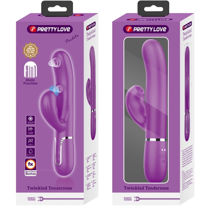 PRETTY LOVE - 3-IN-1 MULTIFUNKTIONALER HASENVIBRATOR, PERLITA-LILA
