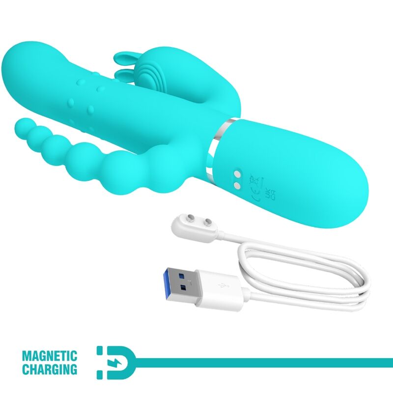 PRETTY LOVE - CAMMY 4-IN-1 MULTIFUNKTIONSVIBRATOR DREIFACH-HASE BLAU