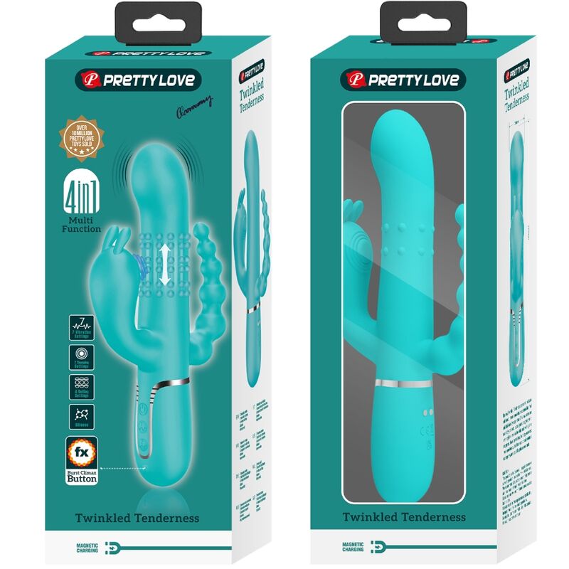PRETTY LOVE - CAMMY 4-IN-1 MULTIFUNKTIONSVIBRATOR DREIFACH-HASE BLAU