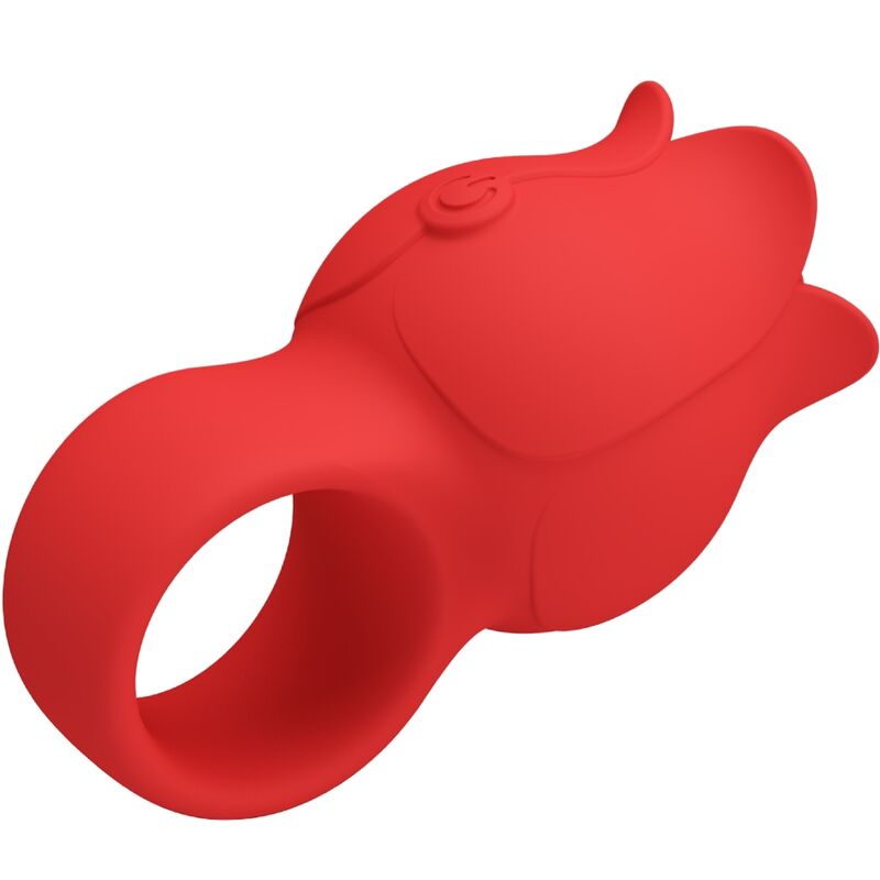 Pink Jae-förmiger Fingervibrator 10 Vibrationen Rot