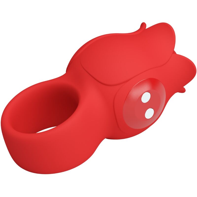 Pink Jae-förmiger Fingervibrator 10 Vibrationen Rot