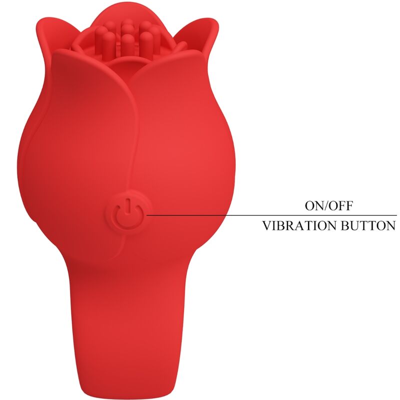 Pink Jae-förmiger Fingervibrator 10 Vibrationen Rot