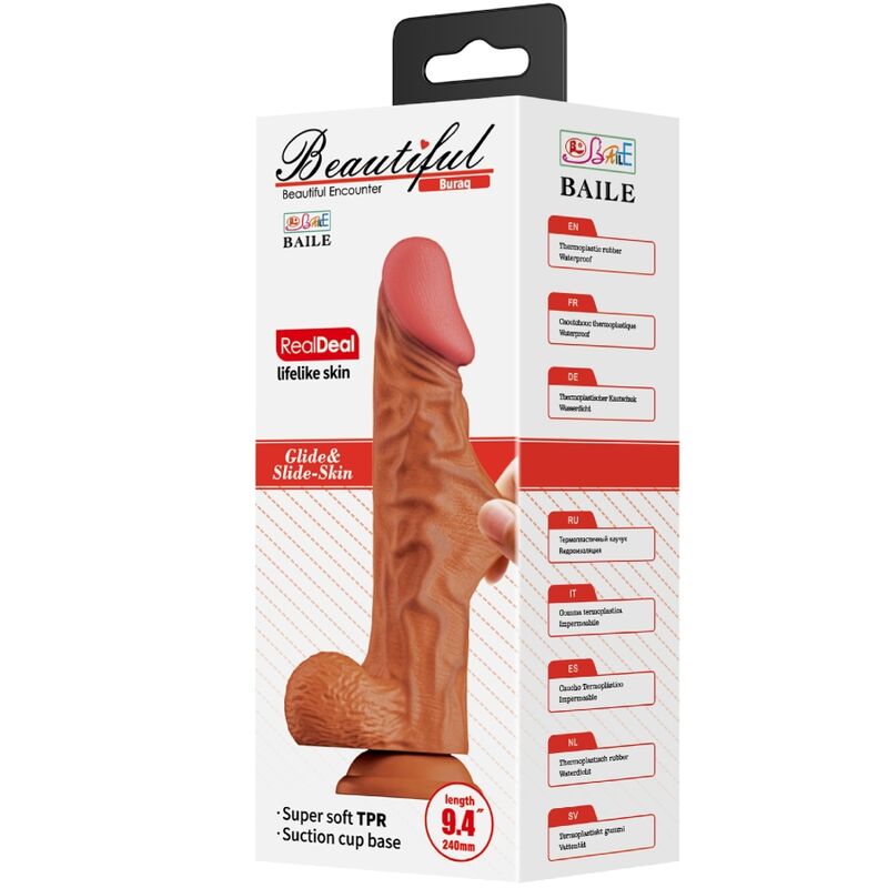 Realistischer Buraq-Dildo 24 cm Hautfarben