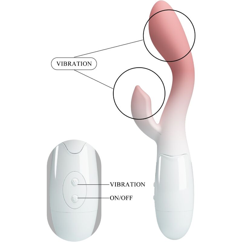 PRETTY LOVE – LEUCHTENDER G-PUNKT-VIBRATOR + KLITORISSTIMULATOR, 30 VIBRATIONEN, PINK