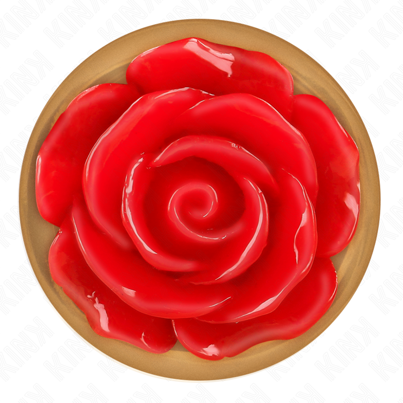 KINK - ROSÉGOLDENER ANALPLUG MIT ROTER ROSE M