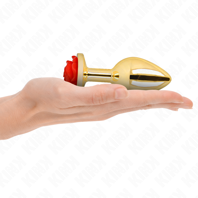 KINK - ROTE ROSÉGOLD ANALPLUG GRÖSSE L