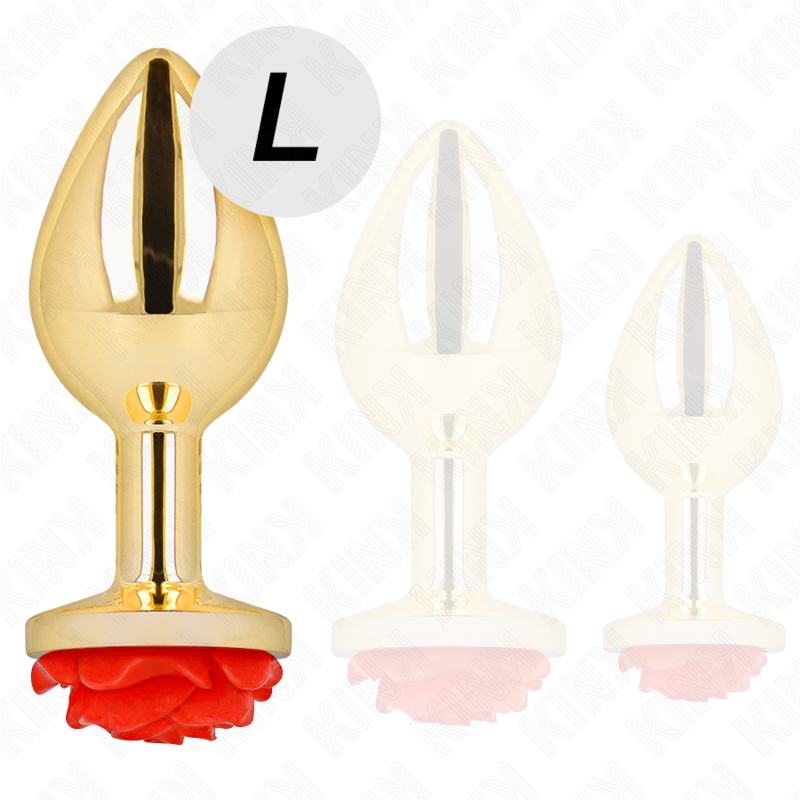 KINK - ROTE ROSÉGOLD ANALPLUG GRÖSSE L
