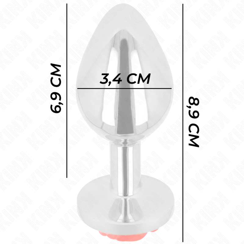 Plug Anal Bijou Rose Rouge Acier Inoxydable - Kink