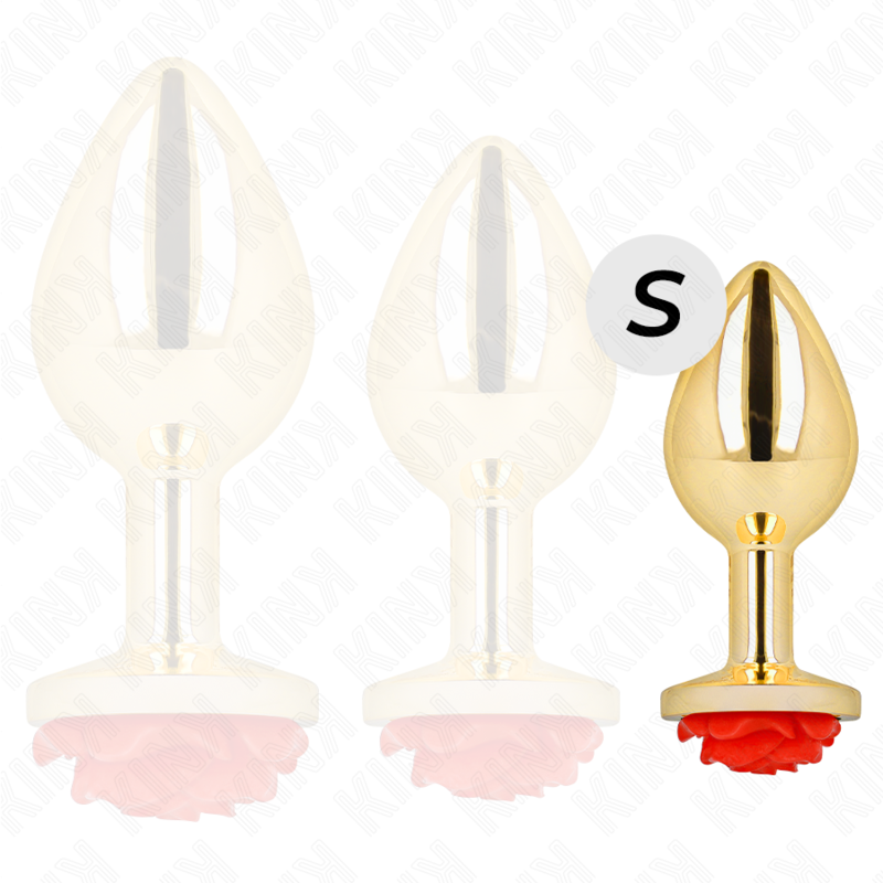 KINK - ROTE ROSÉGOLD ANALPLUG GRÖSSE S