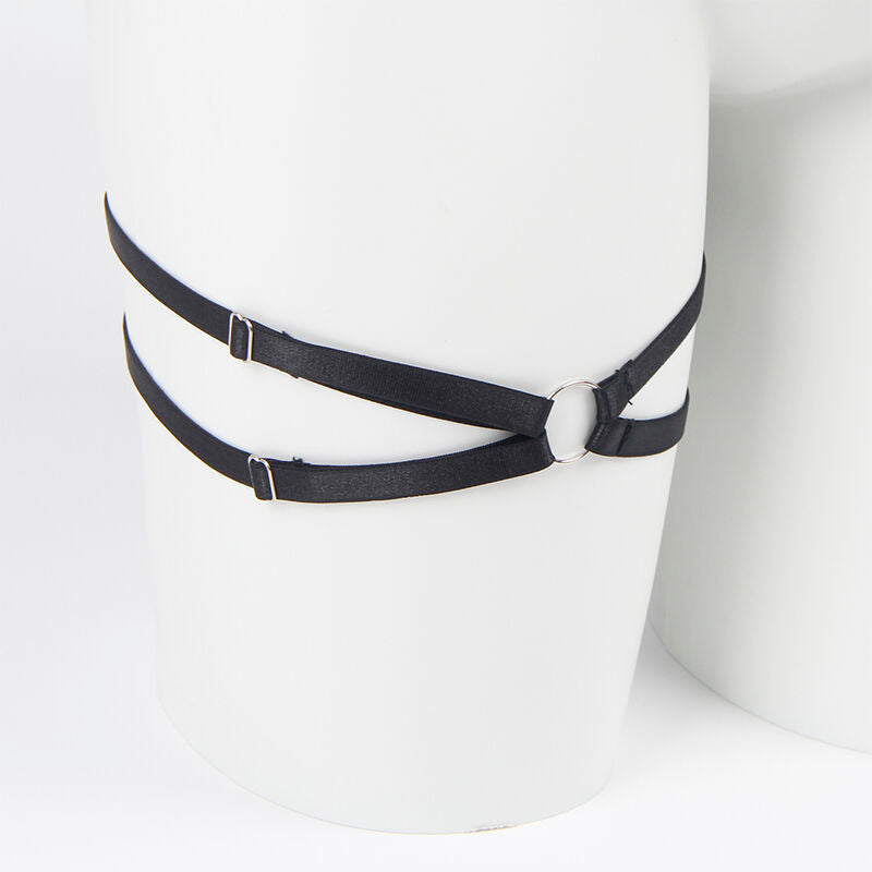 955205 verstellbares schwarzes Schleifen-BH-Set L/XL