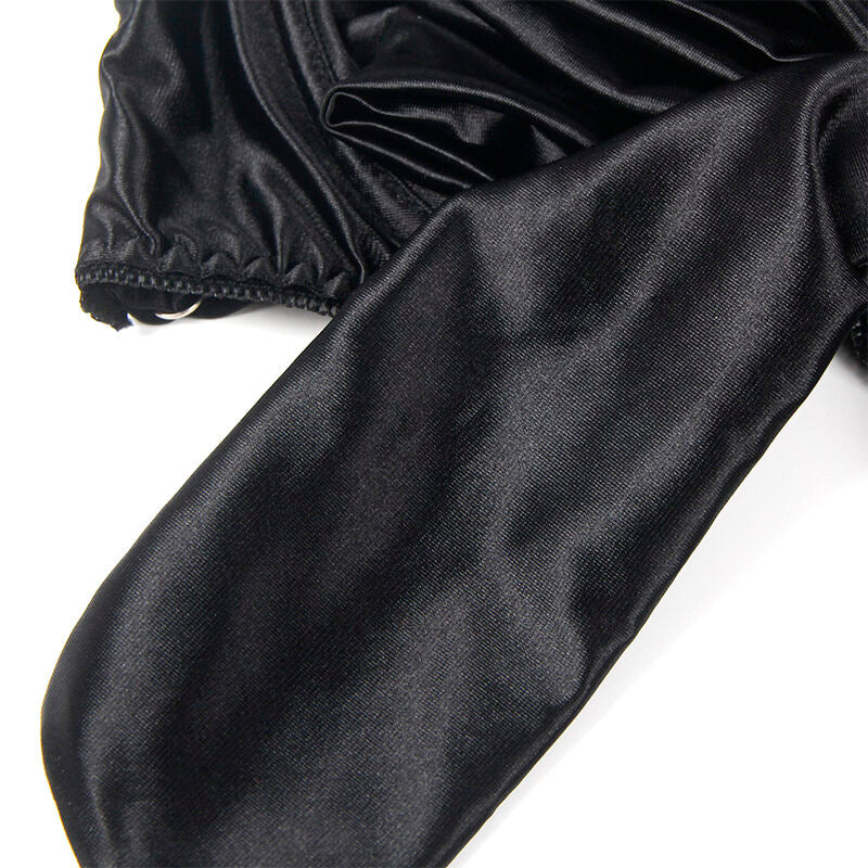 955205 verstellbares schwarzes Schleifen-BH-Set L/XL