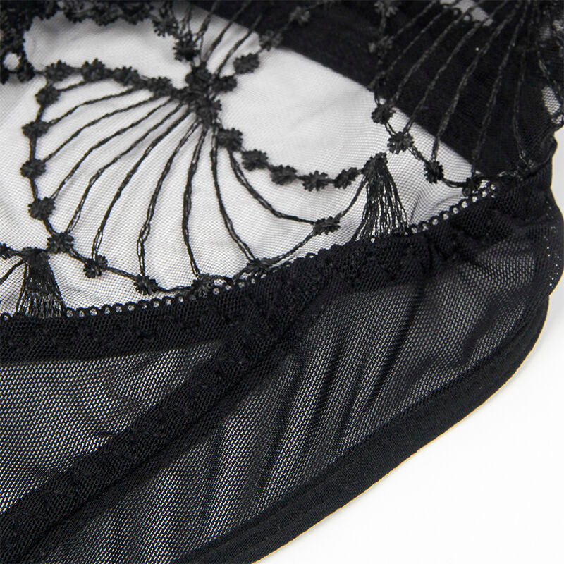 955229 transparenter Body mit Hohlspitze schwarz l/xl
