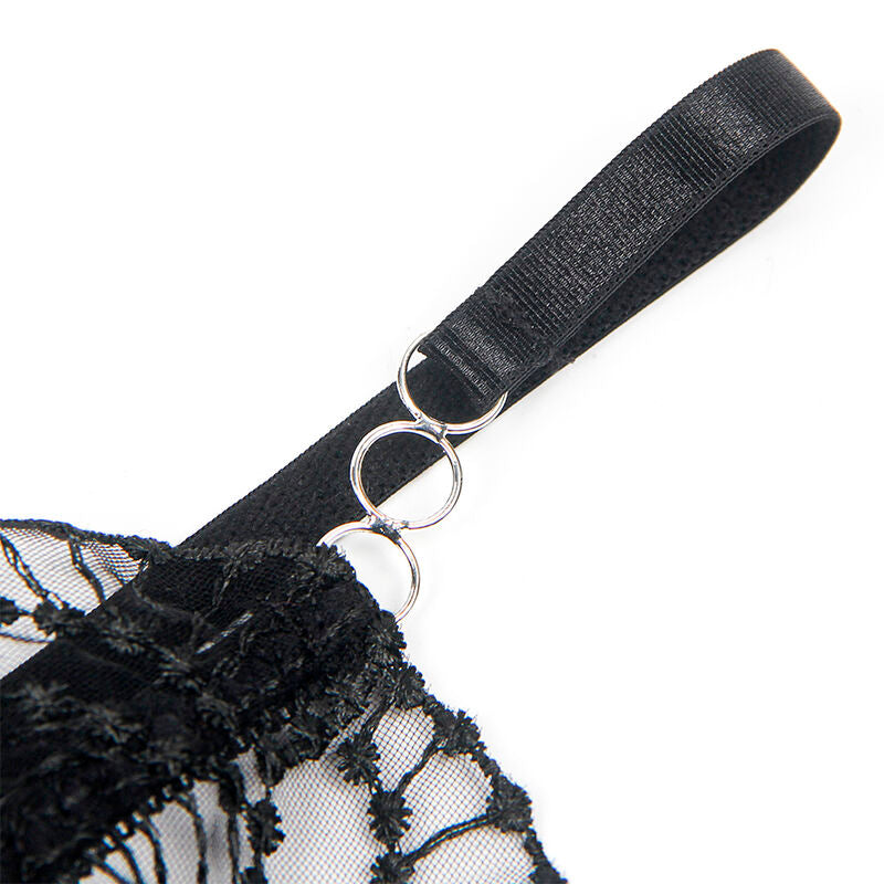 955229 transparenter Body mit Hohlspitze schwarz l/xl