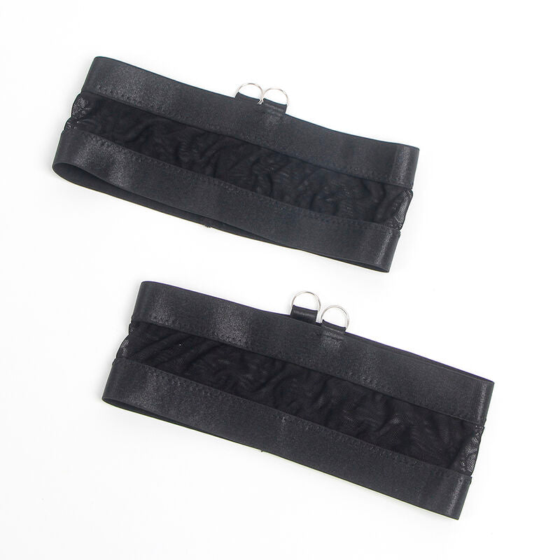 955236 schwarzes Bondage-BH-Set mit Strumpfband s/m