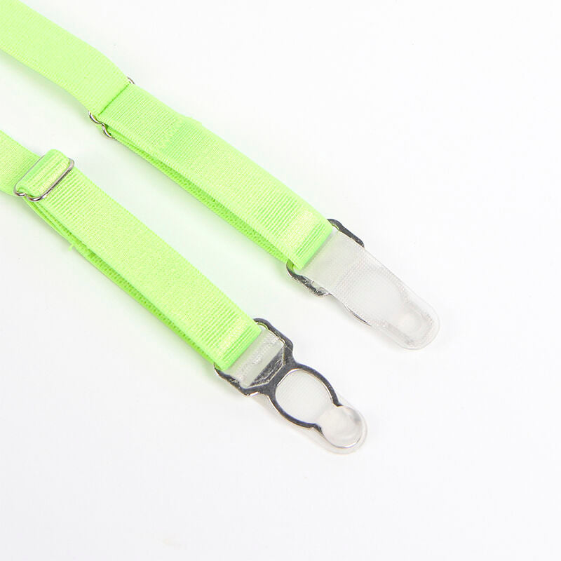 SUBBLIME - 955311 BH-SET MIT SPITZENBEINEN UND GRÜN-BLAUEM STRUMPFHALTER S/M