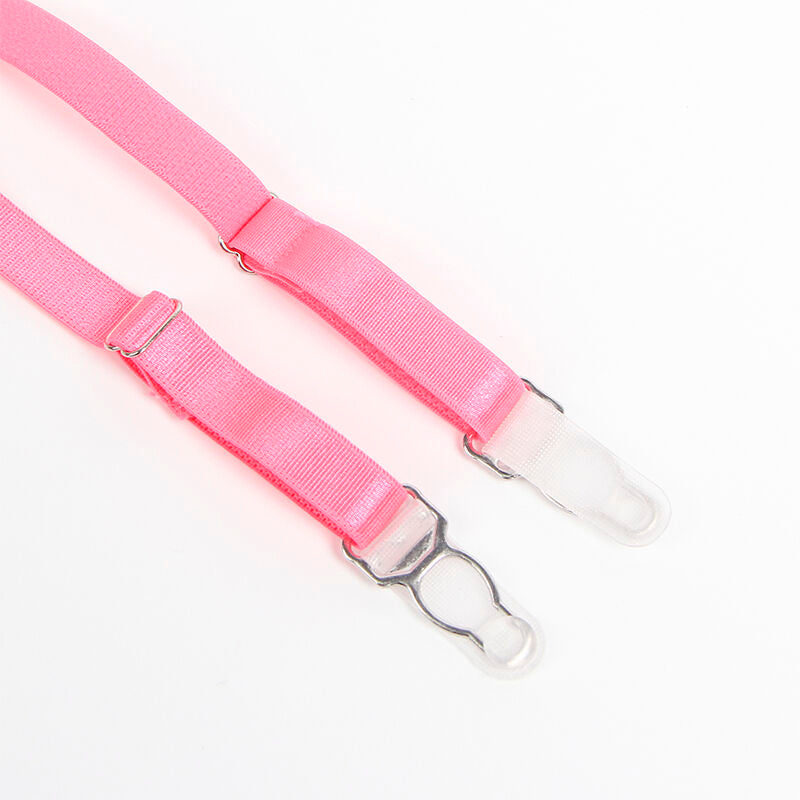 SUBBLIME - 955366 BH-Set mit Spitzenfutter und rosa-lila Strumpfhaltern, Größe L/XL