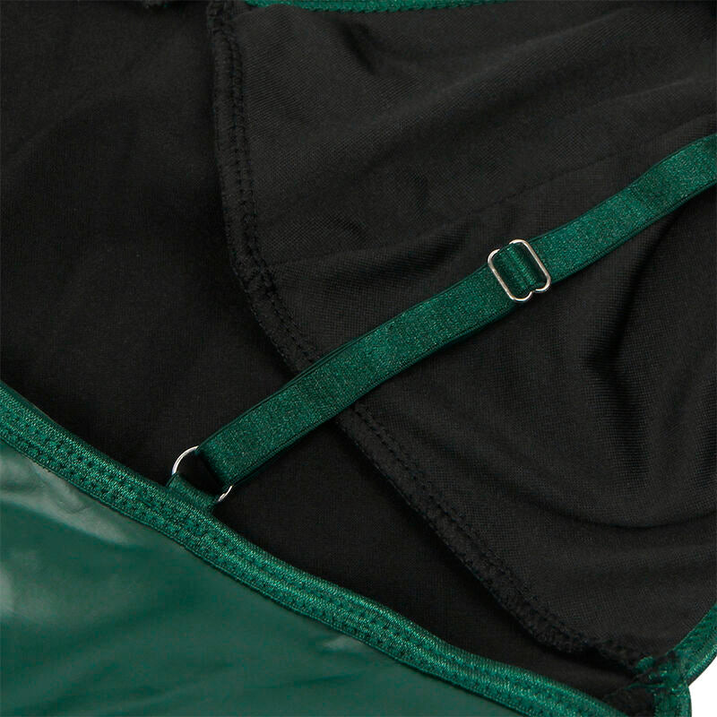 955441 grünes Lederträgerkleid L/XL