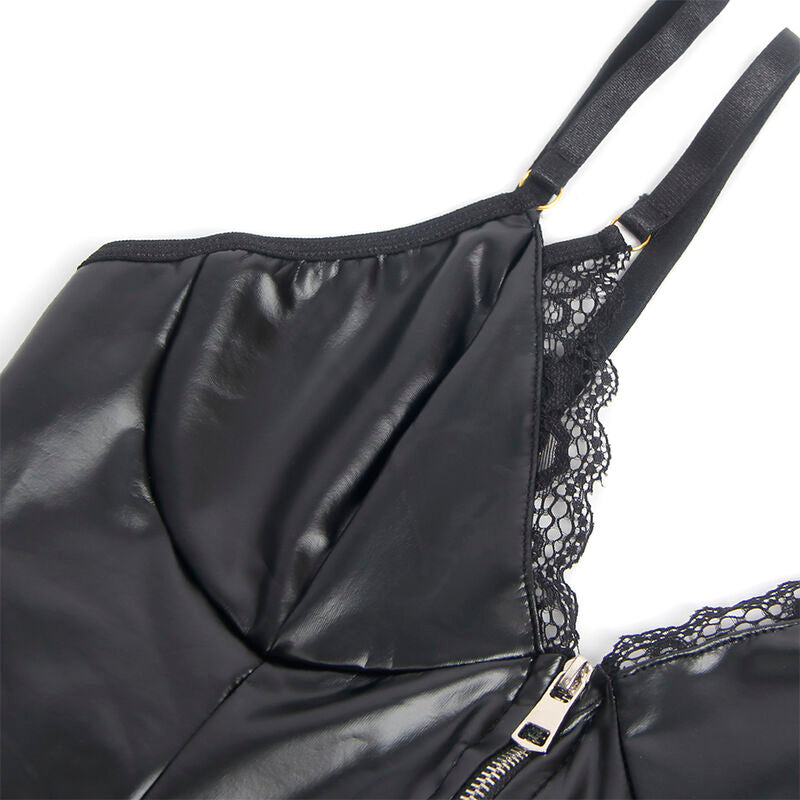 SUBBLIME - 955465 SCHWARZES LEDER MIT REISSVERSCHLUSS, GRÖSSE L/XL