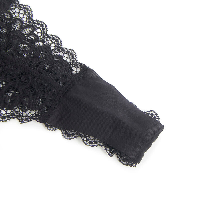 955465 schwarzer Leder-Reißverschluss-Body L/XL