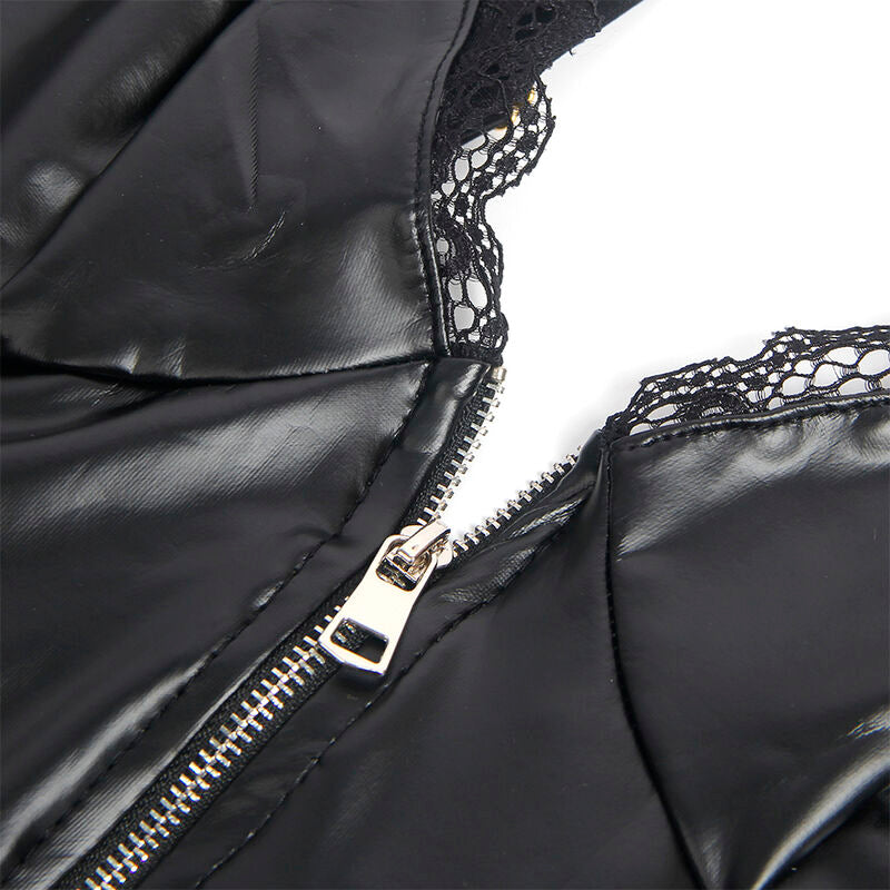 SUBBLIME - 955465 SCHWARZES LEDER MIT REISSVERSCHLUSS, GRÖSSE L/XL