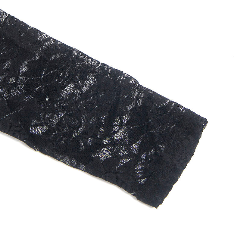 955595 Langarmkleid mit schwarzer Spitze s/m