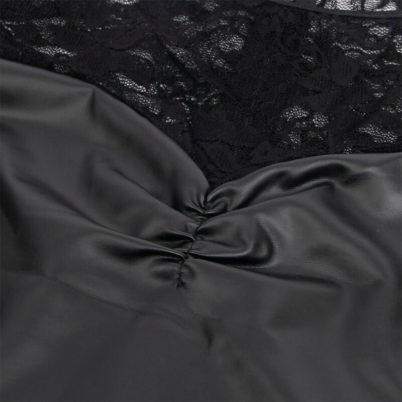 955595 Langarmkleid mit schwarzer Spitze s/m