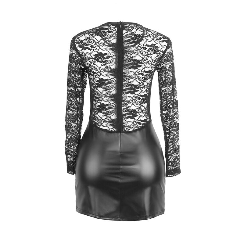 SUBBLIME - 955601 LANGÄRMLIGES KLEID MIT SCHWARZER SPITZE L/XL