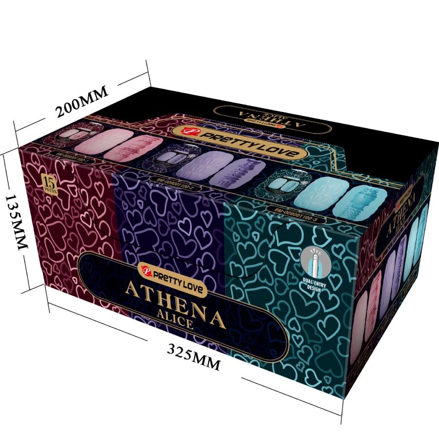 PRETTY LOVE - ATHENA ALICE PACKUNG 15 VERSCHIEDENE MÄNNLICHE MASTURBATOREN