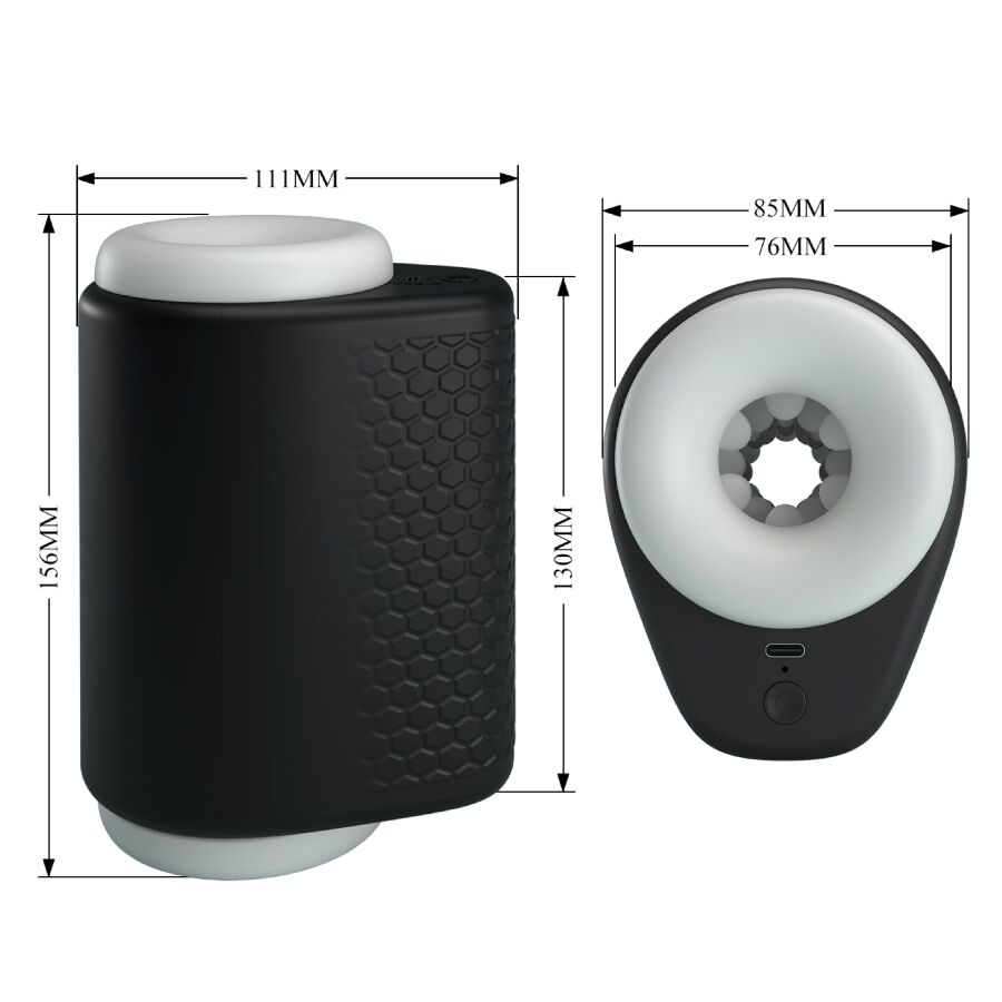 PRETTY LOVE – DJ GIRL Masturbator für Männer mit Vibrationsfunktion und 5 Einstellungen, Schwarz