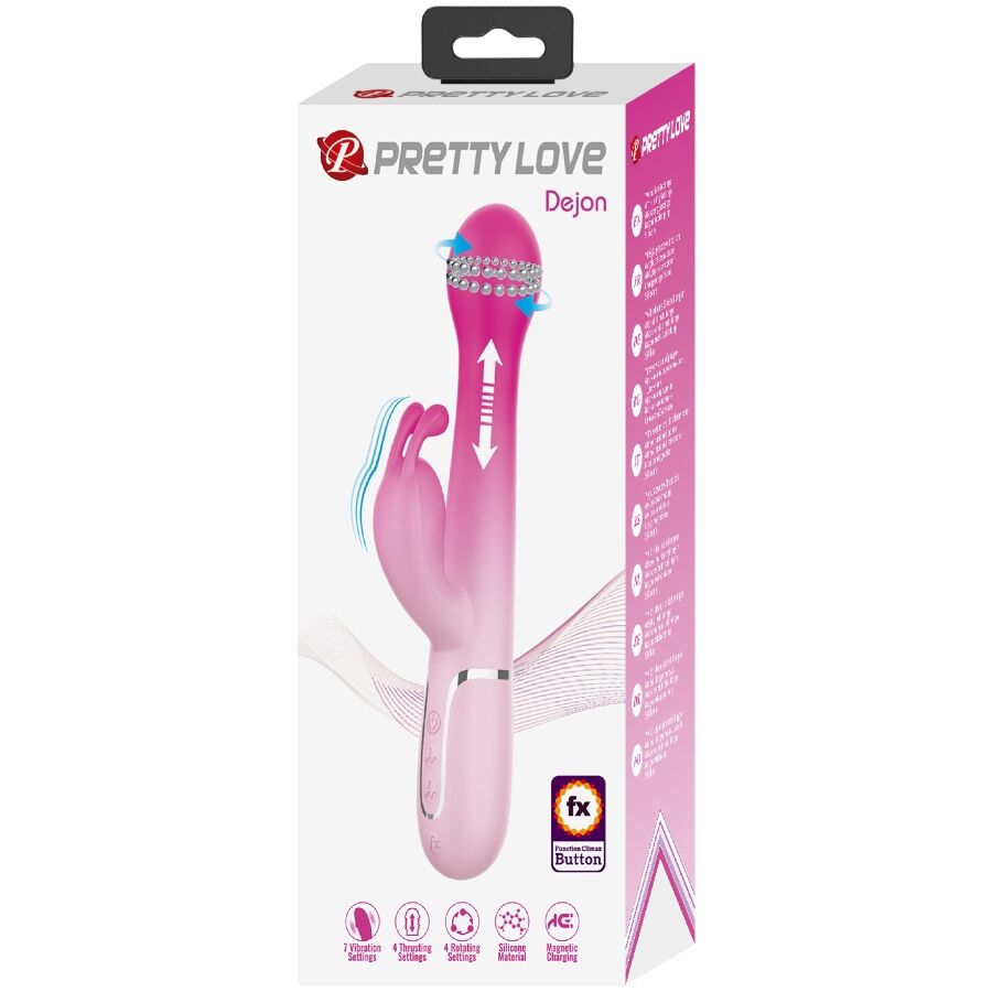 PRETTY LOVE - 3-IN-1 MULTIFUNKTIONALER HASENVIBRATOR DEJON PINK