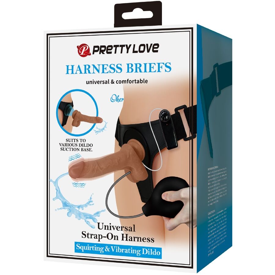PRETTY LOVE – UNIVERSAL-HOSE MIT VIBRIERENDER UND SPRITZENDEM DILDO (15,5 CM)