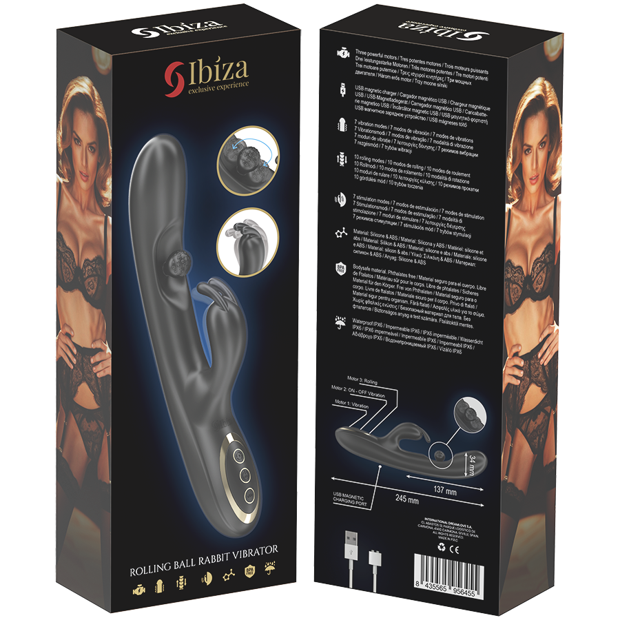 IBIZA – LEISTUNGSSTARKER HASENVIBRATOR MIT MASSAGE-ROLLENKUGEL
