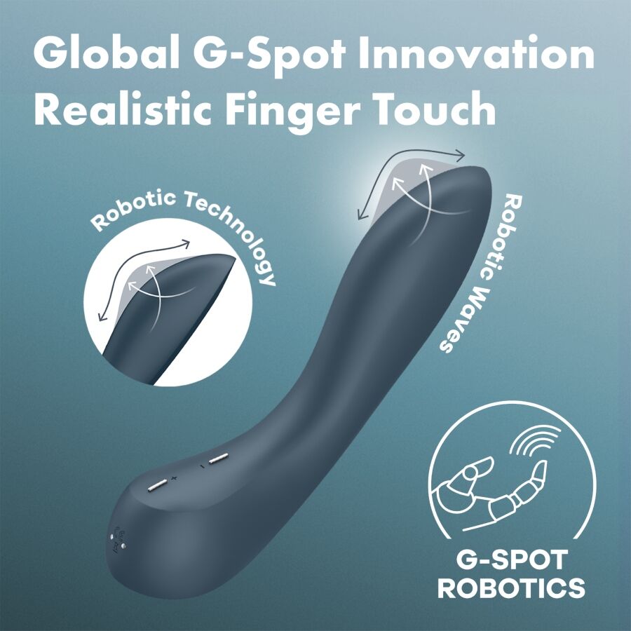 SATISFYER - G-Punkt Welle 4 Vibrator mit 12 Vibrationsprogrammen, Dunkelgrau
