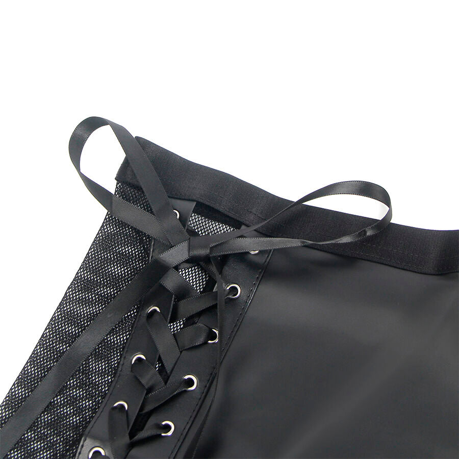 Ensemble Lingerie Soutien-Gorge Col Licou et Jupe Similicuir - Subblime