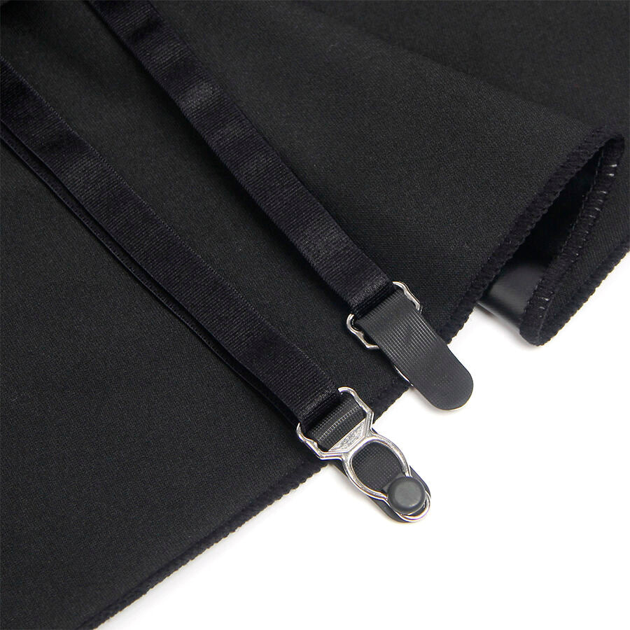 SUBBLIME - 957704 Schwarzes Spitzen-Lederkleid mit Reißverschluss, Größe S/M