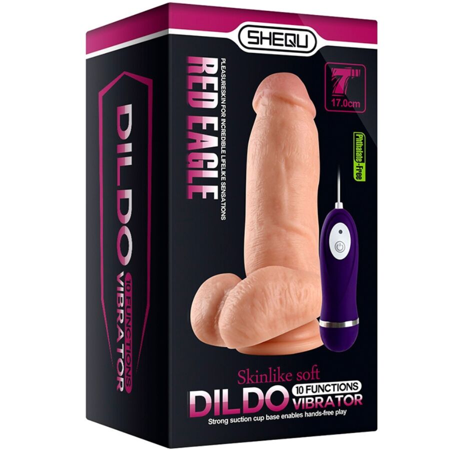 SHEQU - RED EAGLE VIBRATOR-DILDO MIT FERNBEDIENUNG 17 CM