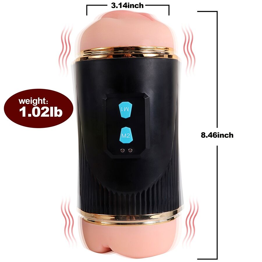 SHEQU - KAY DOPPEL-MASTURBATOR MIT DOPPELTER VIBRATION VON MUND UND VAGINA