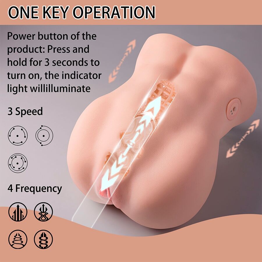 XISE - LYDIA Vaginalmasturbator für Frauen mit Druckbewegung, 25 cm