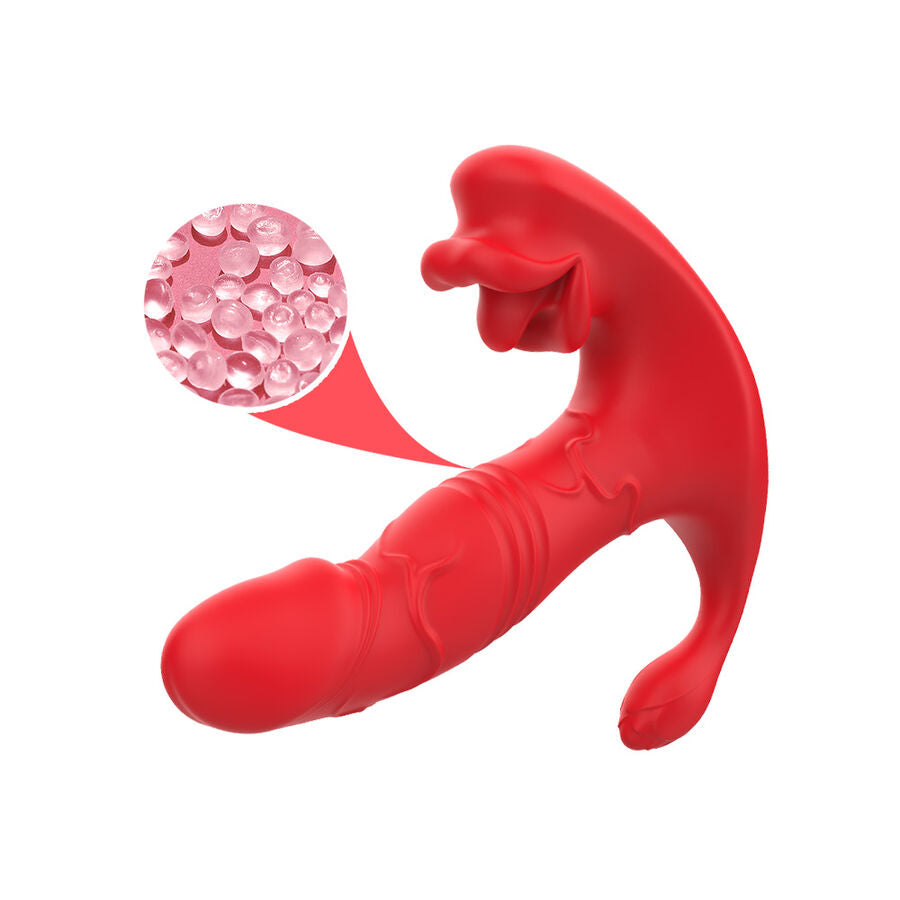 ARMONY - Analvibrator-Slip mit C- und G-Punkt-Stimulator, Fernbedienung, Rot