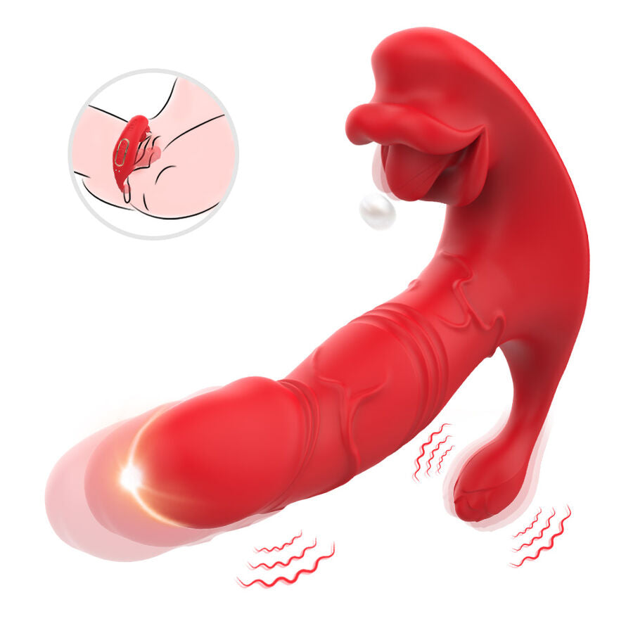 ARMONY - Analvibrator-Slip mit C- und G-Punkt-Stimulator, Fernbedienung, Rot