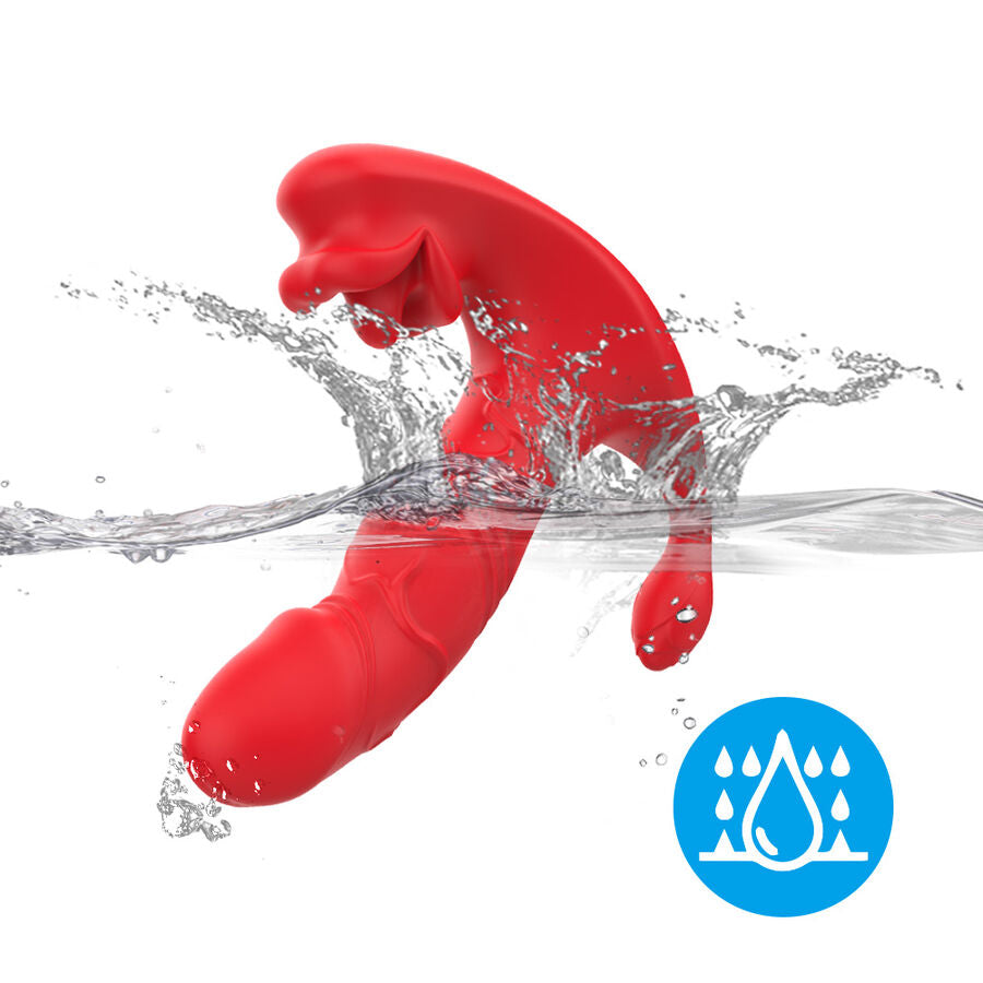 ARMONY - Analvibrator-Slip mit C- und G-Punkt-Stimulator, Fernbedienung, Rot