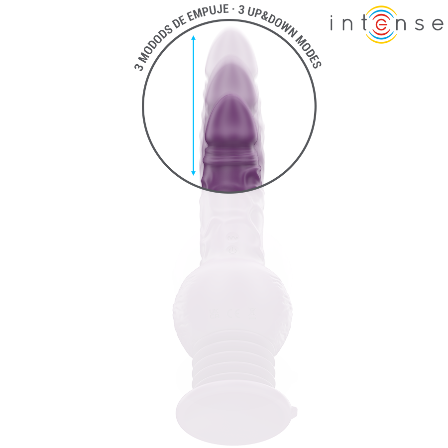 INTENSE - TATUM MULTIFUNKTIONSVIBRATOR MIT AUF- UND AB-VIBRATION 24 CM LILA